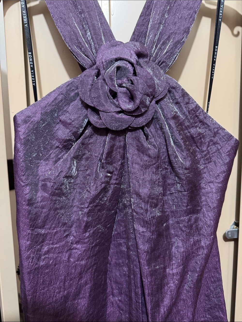 Alexia Admor Purple Strapless Dress with Rosette Front